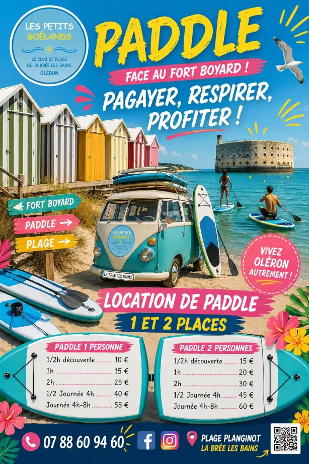 Location de paddle 1 et 2 places face au Fort Boyard - tarifs et contact